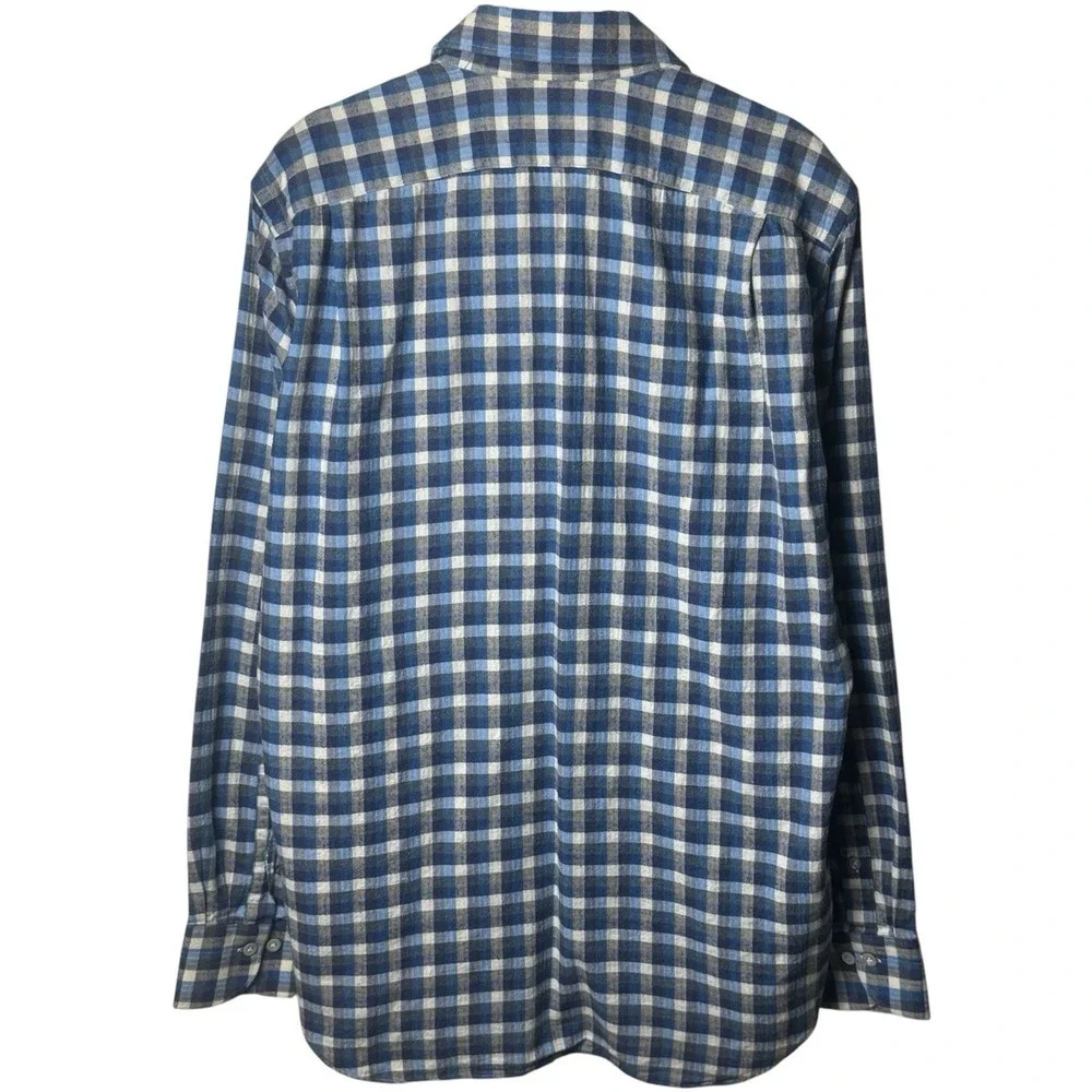 Vintage Carroll‎ & Co Blue and Black Plaid Button Down Old Money Luxury Chic M